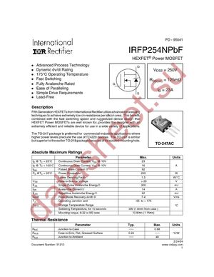 IRFP254NPBF datasheet  